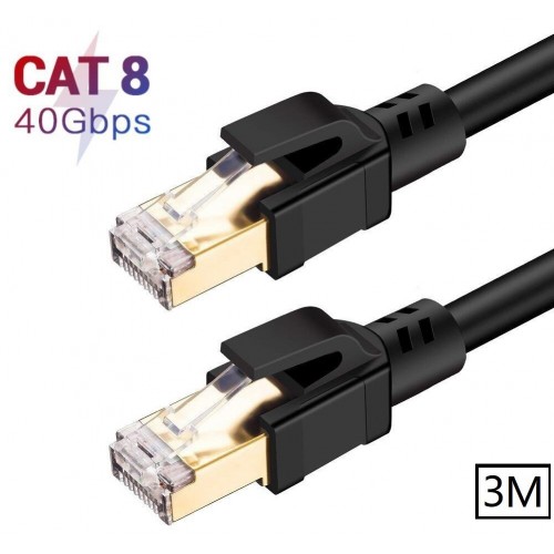 3 M CAT8 İnternet Kablosu Ethernet Kablosu 40Gbps S/ftp 2000MHz