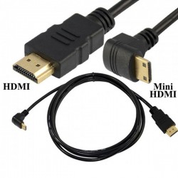 Mini HDMI to HDMI Kablo Aşağı Açılı - 15CM