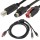 Hoslden(M) and USB (B), EDG-(RoHS) Cable Assy, 24V Powered USB to ''Y'' Cable - 2M
