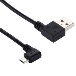 Usb 2.0 Erkek 90 Derece - Micro USB Erkek 90 Derece Kablo - 25 cm